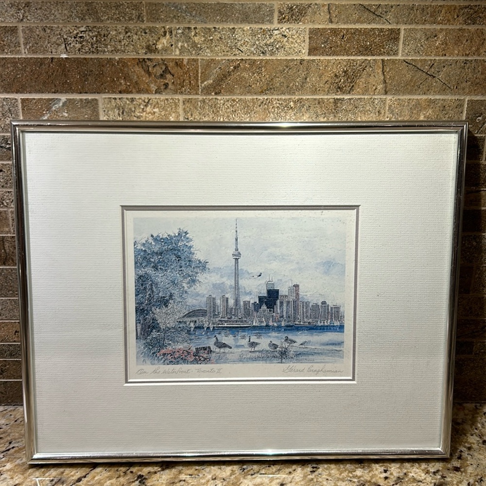 Framed Print Signed by Artist Gerard Paraghamian “On the Waterfront-Toronto”